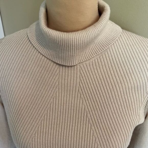 Koradior Women’s Sweater Size Small EU 38 Lined with Soft Fabric Turtleneck Tan - Picture 8 of 14